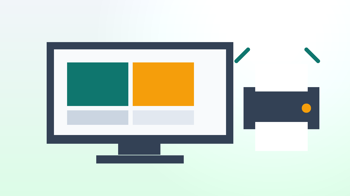 Imprimante connectée à Windows avec feuille de test, Wi-Fi et câble USB