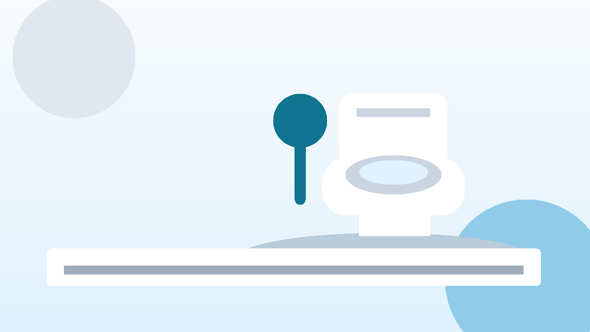 Toilettes avec ventouse à collerette, seau, serpillière et gants prêts pour le débouchage