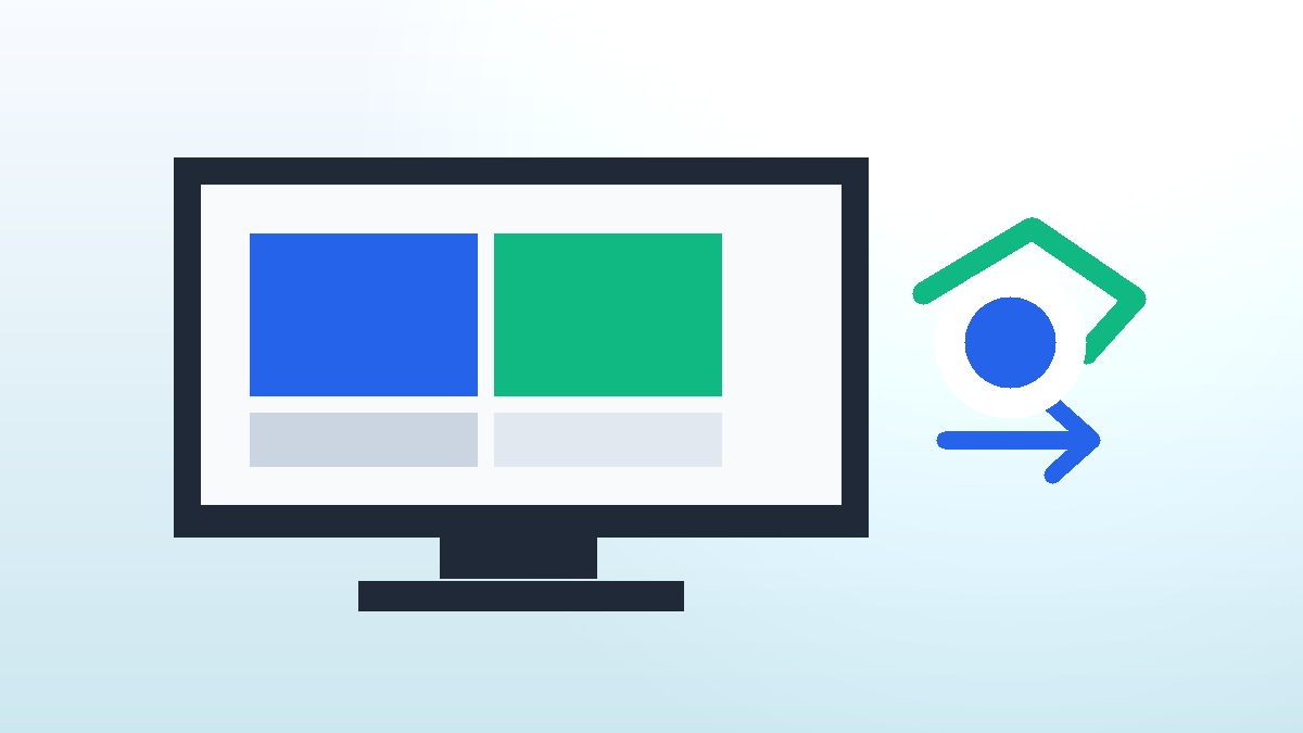 Ordinateur Windows avec symbole de récupération, sauvegarde externe et écran de réinitialisation